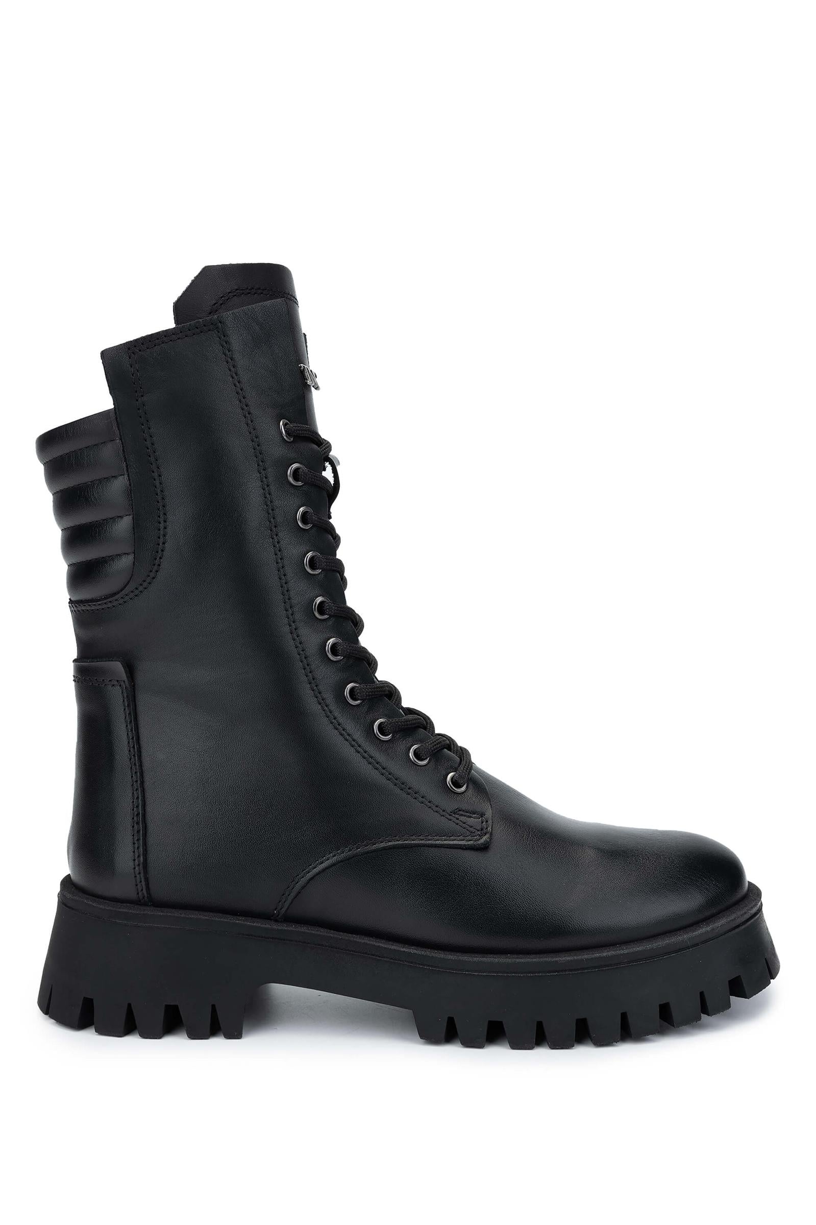  Tamer Tanca Kadın Hakiki Deri Siyah Deri Casual Bot