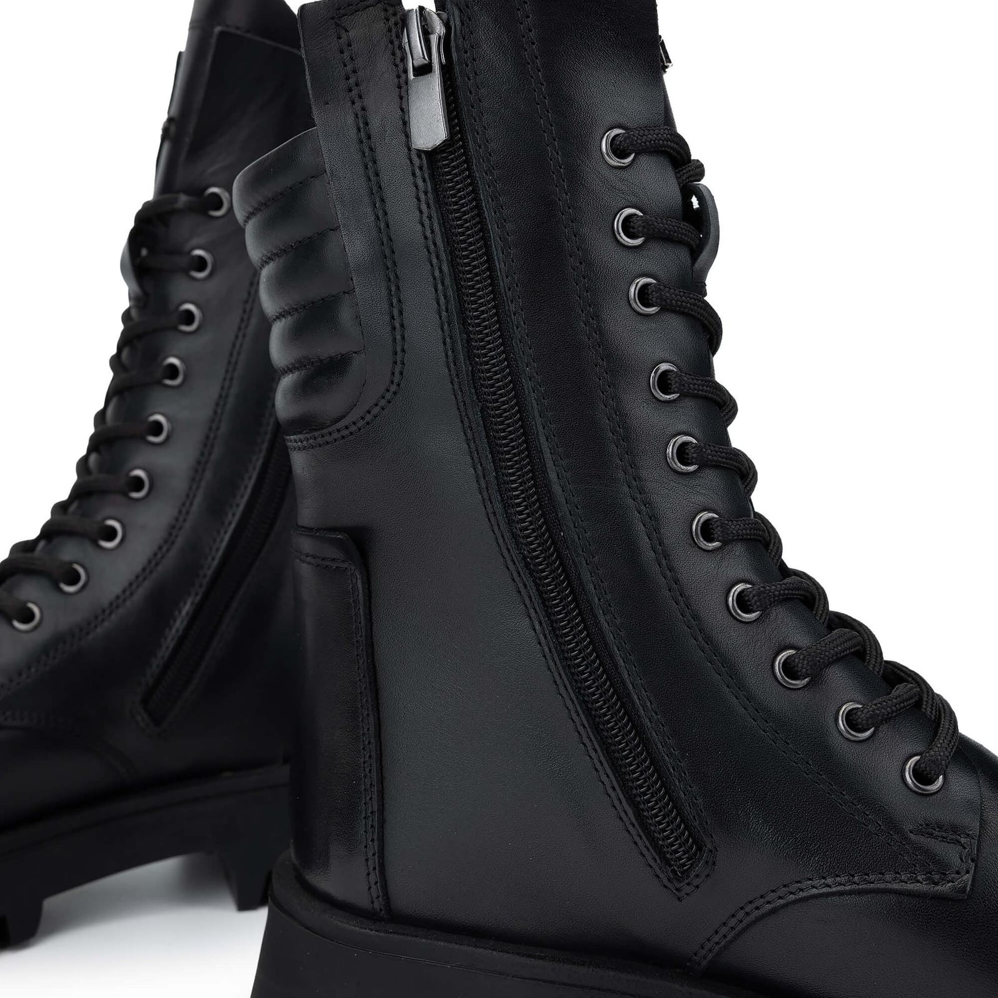 Tamer Tanca Kadın Hakiki Deri Siyah Deri Casual Bot