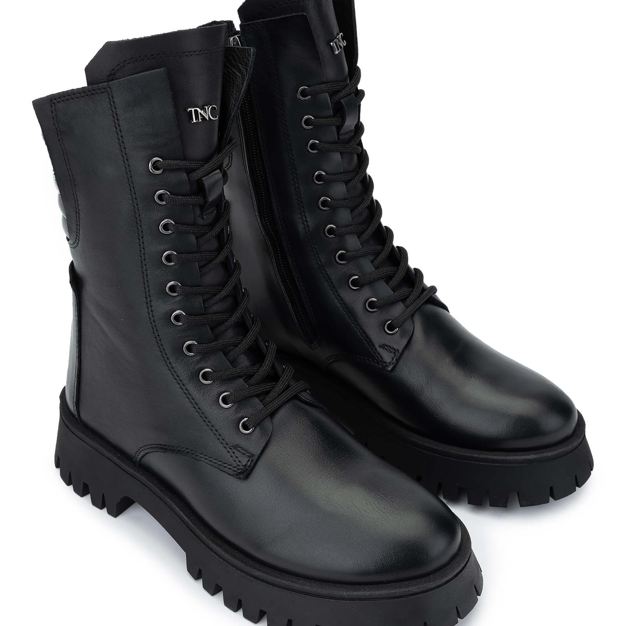 Tamer Tanca Kadın Hakiki Deri Siyah Deri Casual Bot