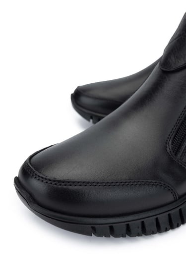  Tamer Tanca Kadın Hakiki Deri Siyah Deri Casual Bot