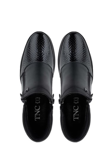  Tamer Tanca Kadın Hakiki Deri Siyah Kroko Casual Bot