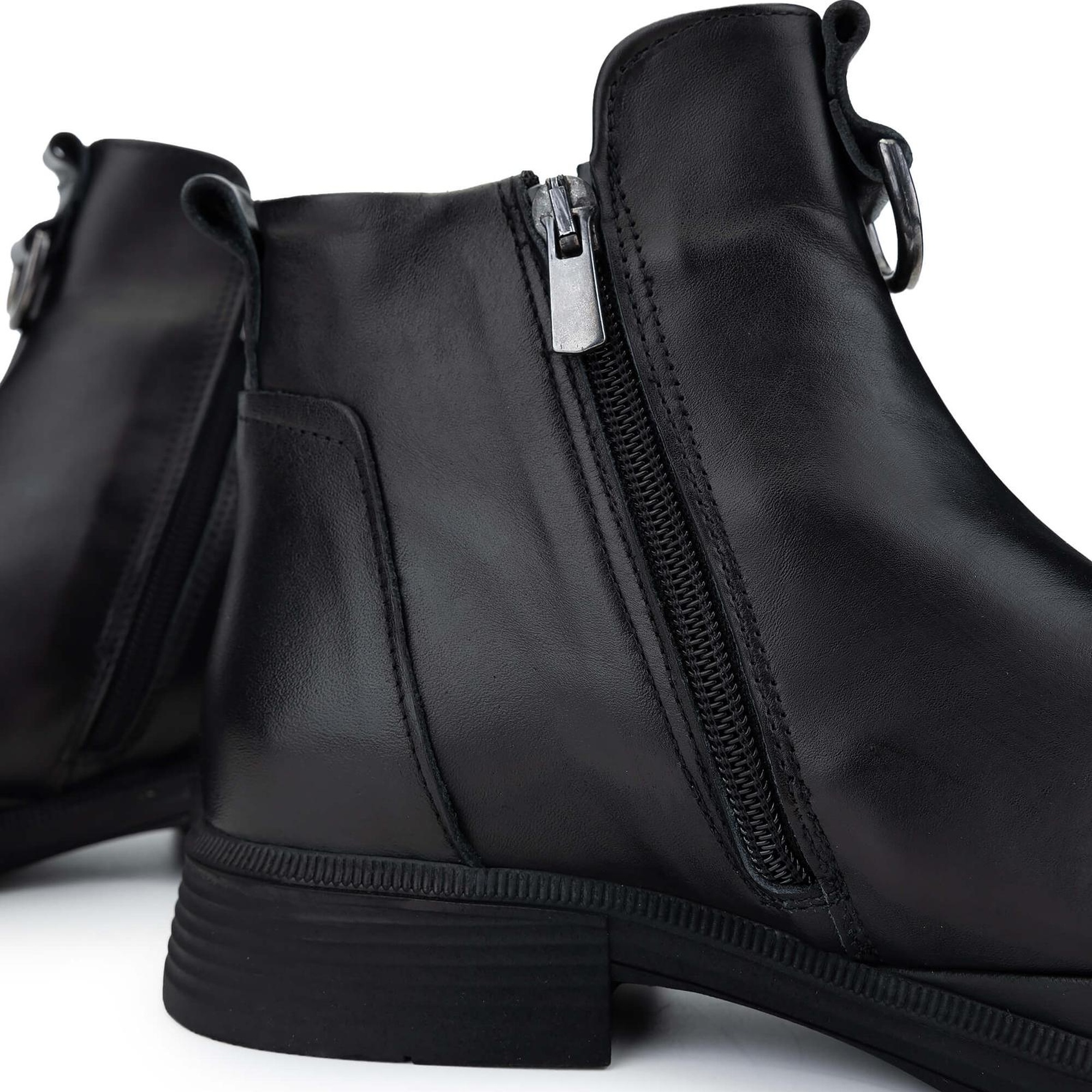 Tamer Tanca Kadın Hakiki Deri Siyah Deri Casual Bot