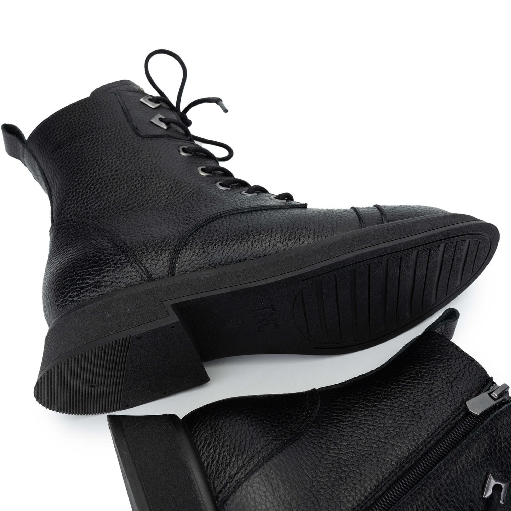 Tamer Tanca Kadın Hakiki Deri Siyah Floter Casual Bot