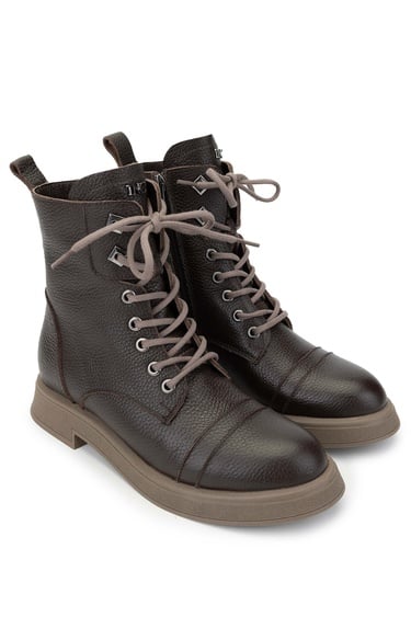  Tamer Tanca Kadın Hakiki Deri Kahverengi Casual Bot