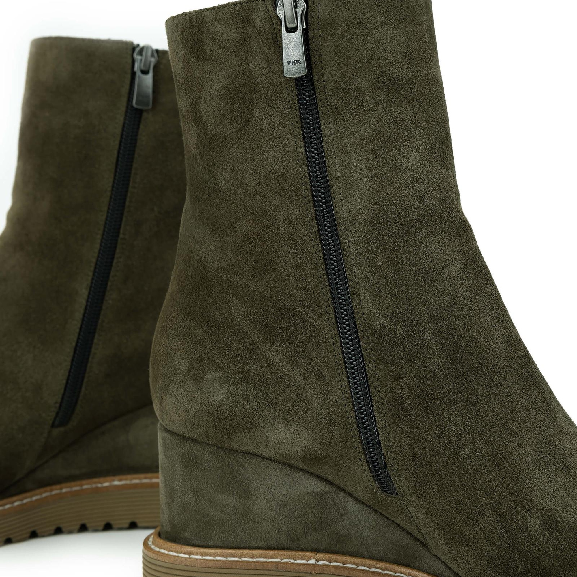 Tamer Tanca Kadın Hakiki Deri Haki Süet Casual Bot