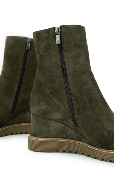  Tamer Tanca Kadın Hakiki Deri Haki Süet Casual Bot