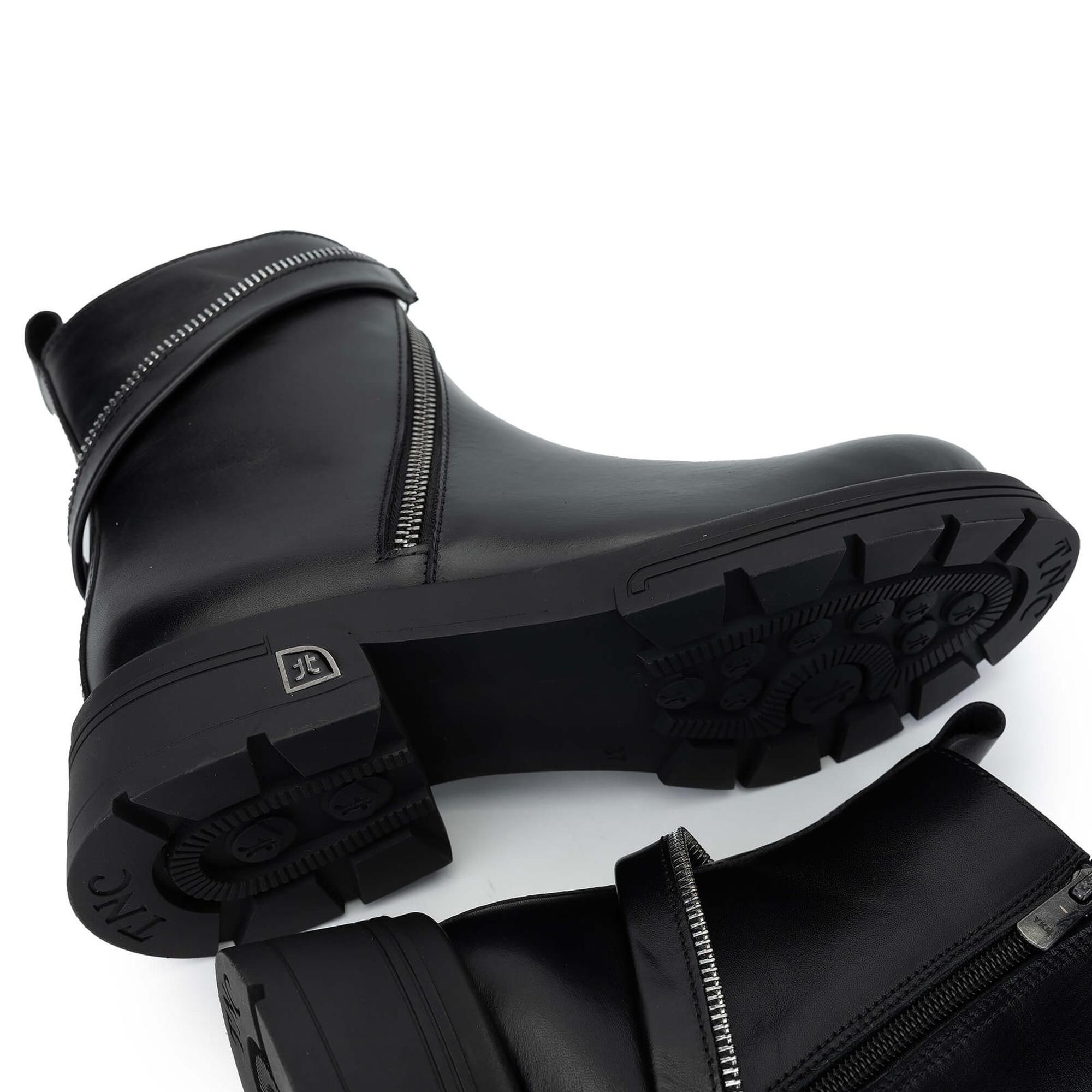 Tamer Tanca Kadın Hakiki Deri Siyah Deri Casual Bot