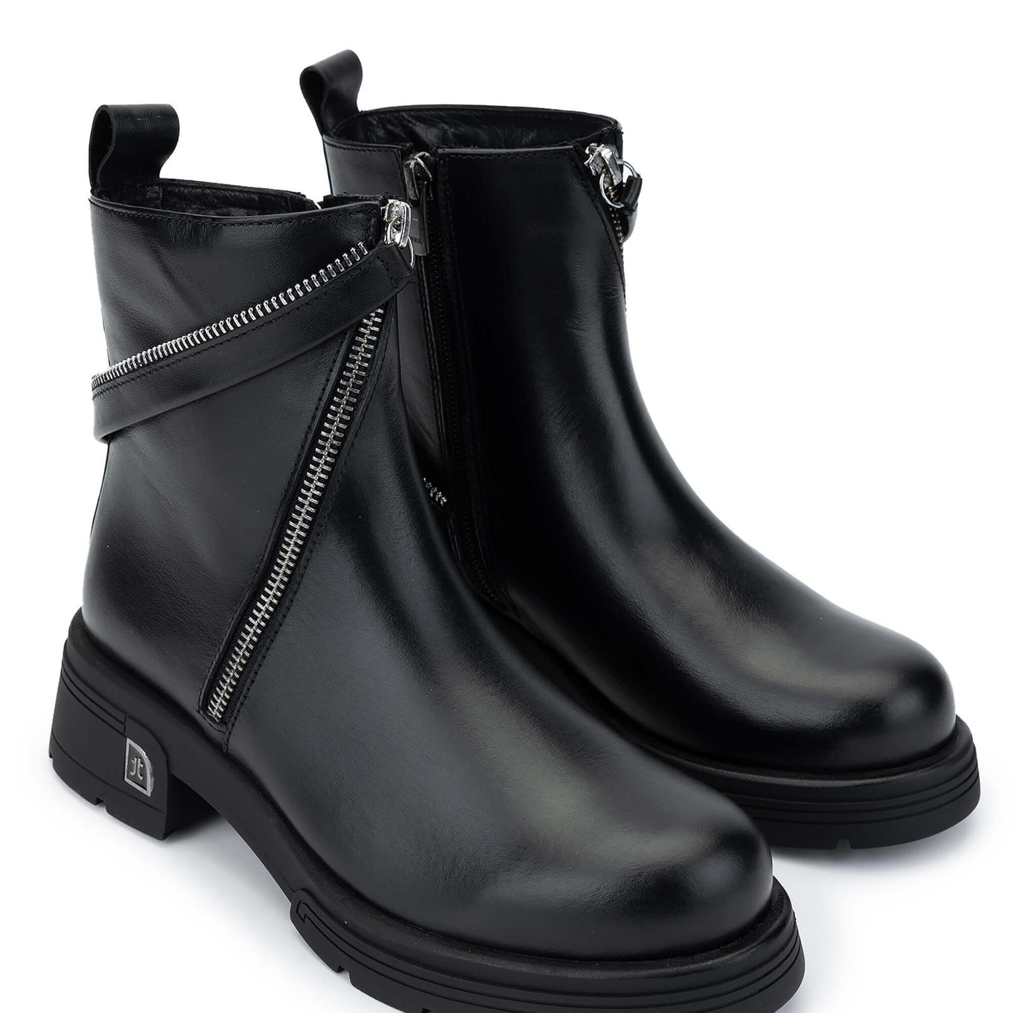 Tamer Tanca Kadın Hakiki Deri Siyah Deri Casual Bot