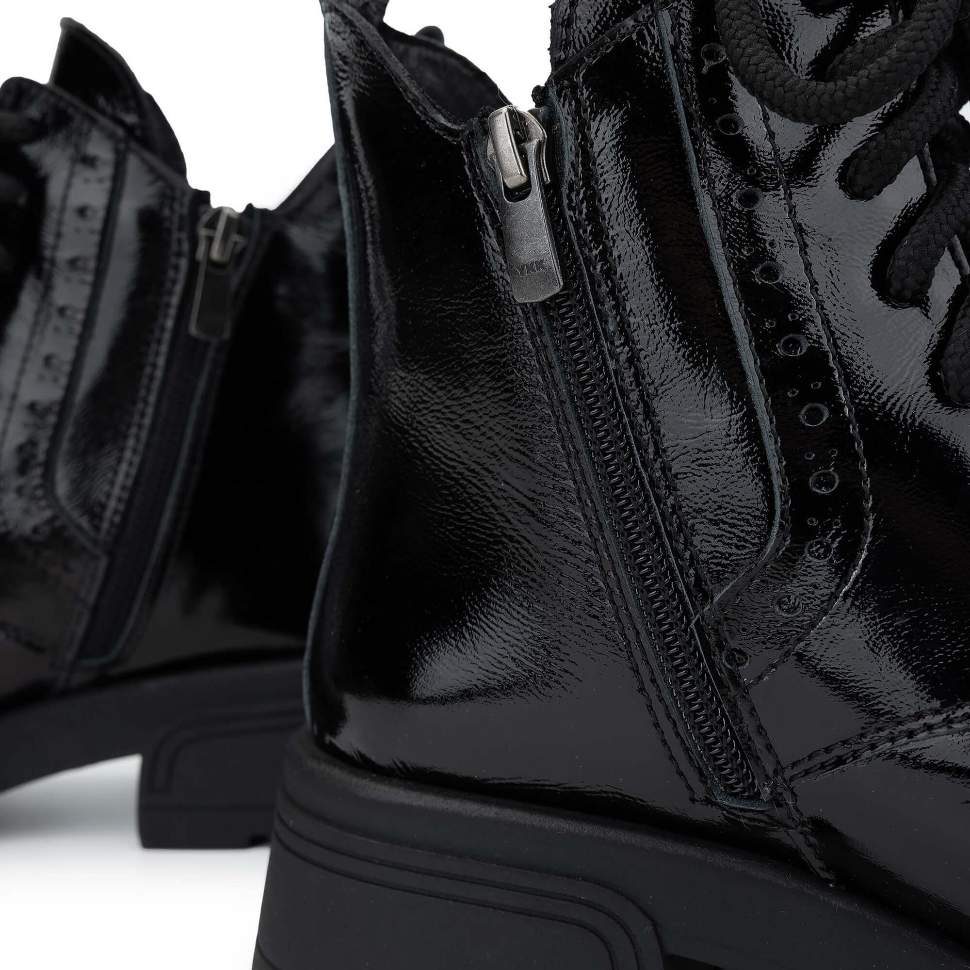 Tamer Tanca Kadın Hakiki Deri Siyah Rugan Casual Bot