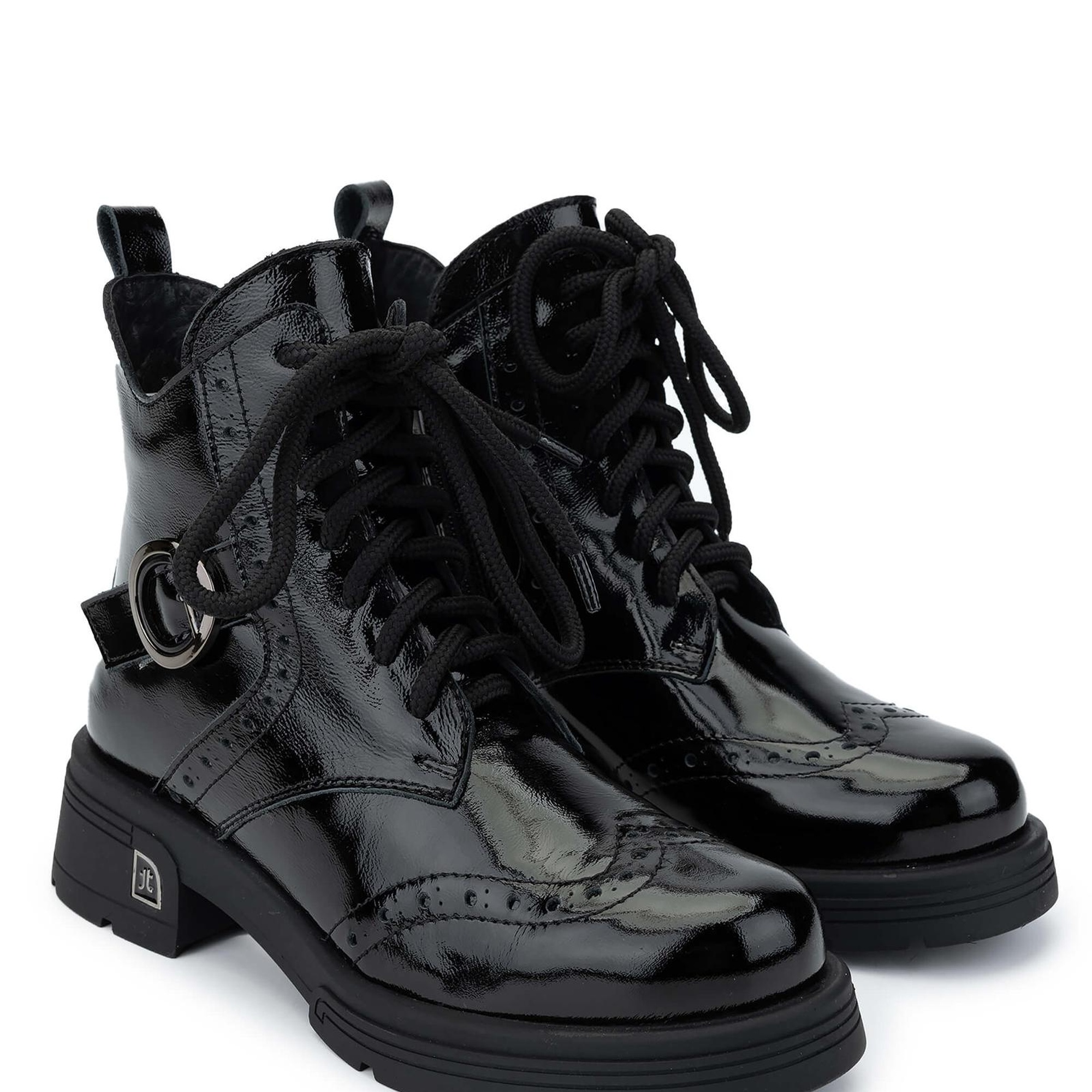 Tamer Tanca Kadın Hakiki Deri Siyah Rugan Casual Bot