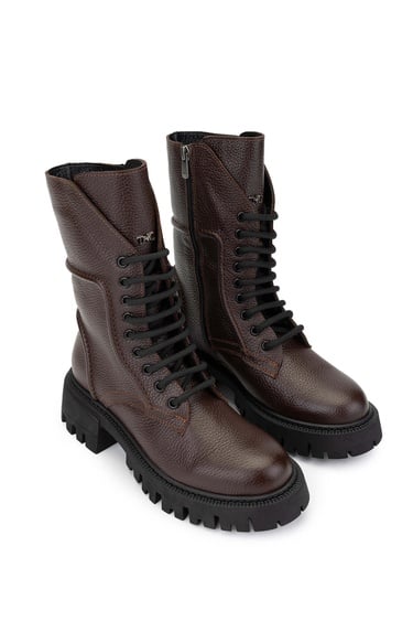  Tamer Tanca Kadın Hakiki Deri Kahverengi Casual Bot