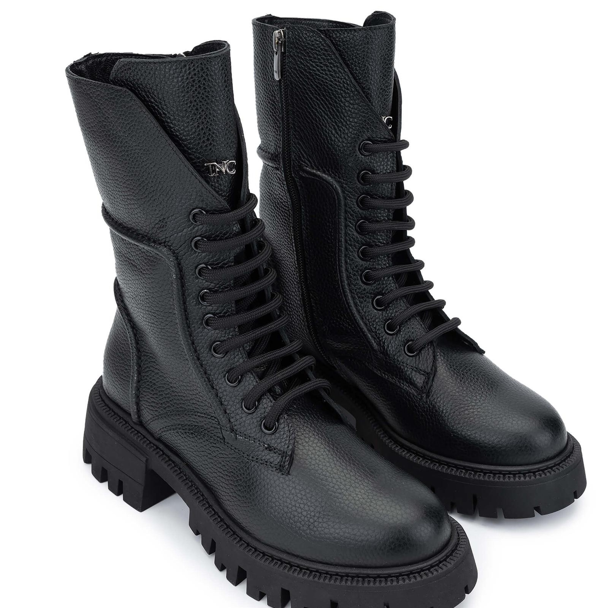 Tamer Tanca Kadın Hakiki Deri Siyah Floter Casual Bot