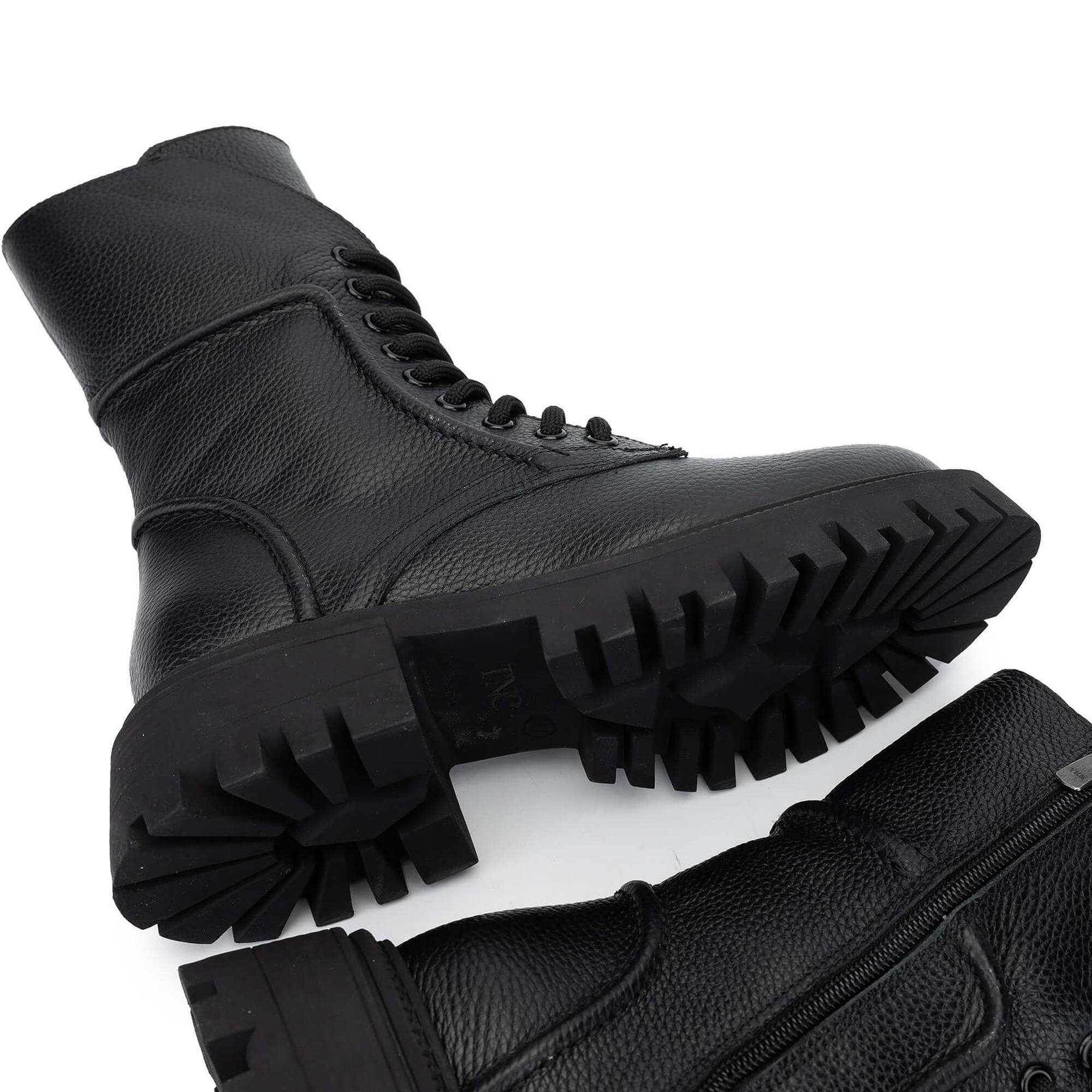 Tamer Tanca Kadın Hakiki Deri Siyah Floter Casual Bot