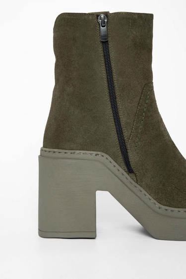  Tamer Tanca Kadın Hakiki Deri Haki Süet Casual Bot