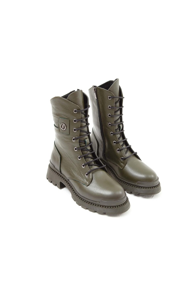  Tamer Tanca Kadın Hakiki Deri Yeşil Casual Bot