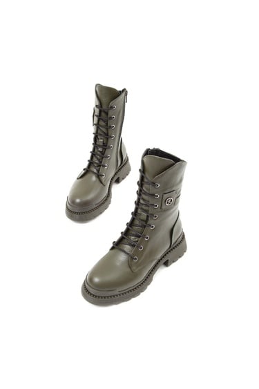  Tamer Tanca Kadın Hakiki Deri Yeşil Casual Bot