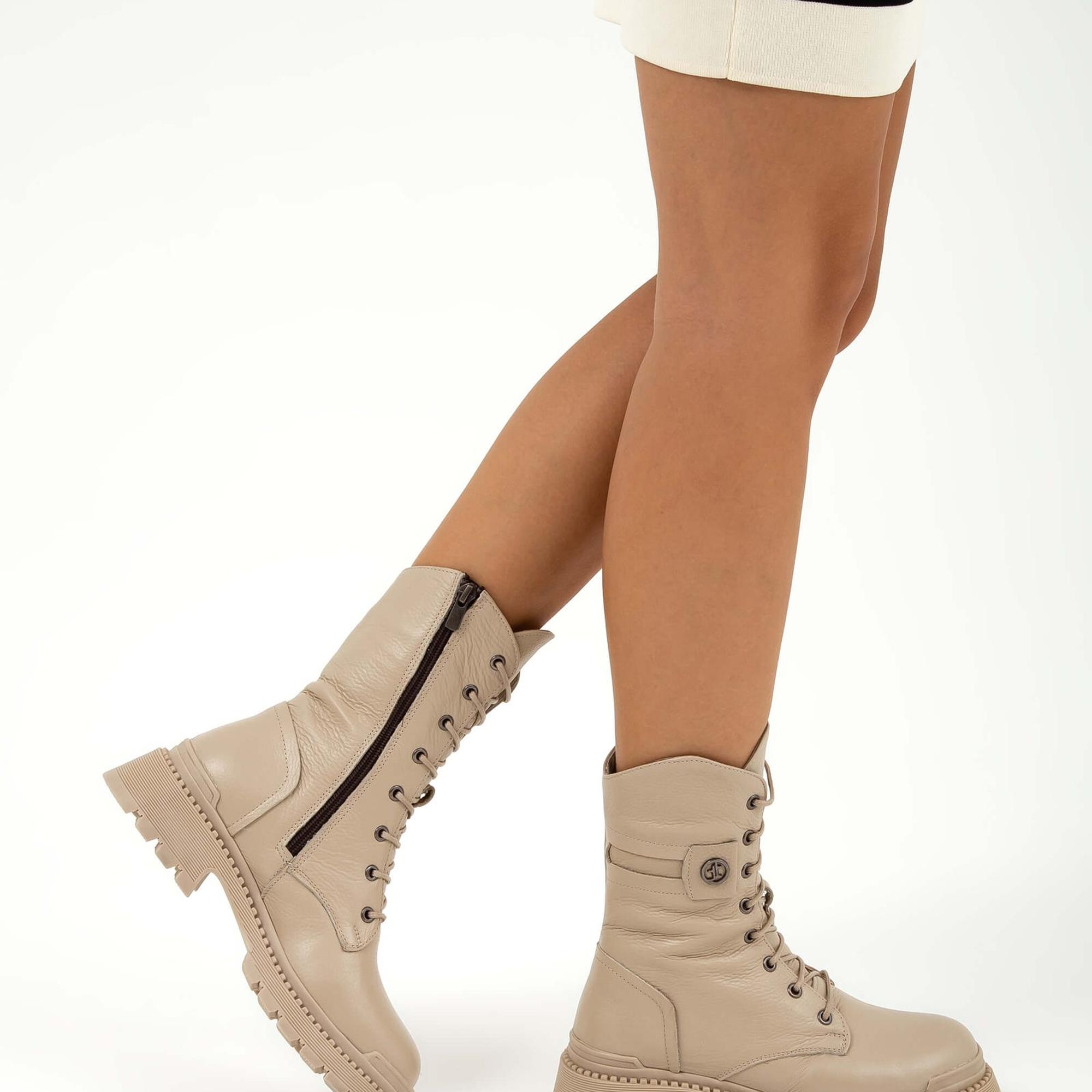 Tamer Tanca Kadın Hakiki Deri Krem Casual Bot