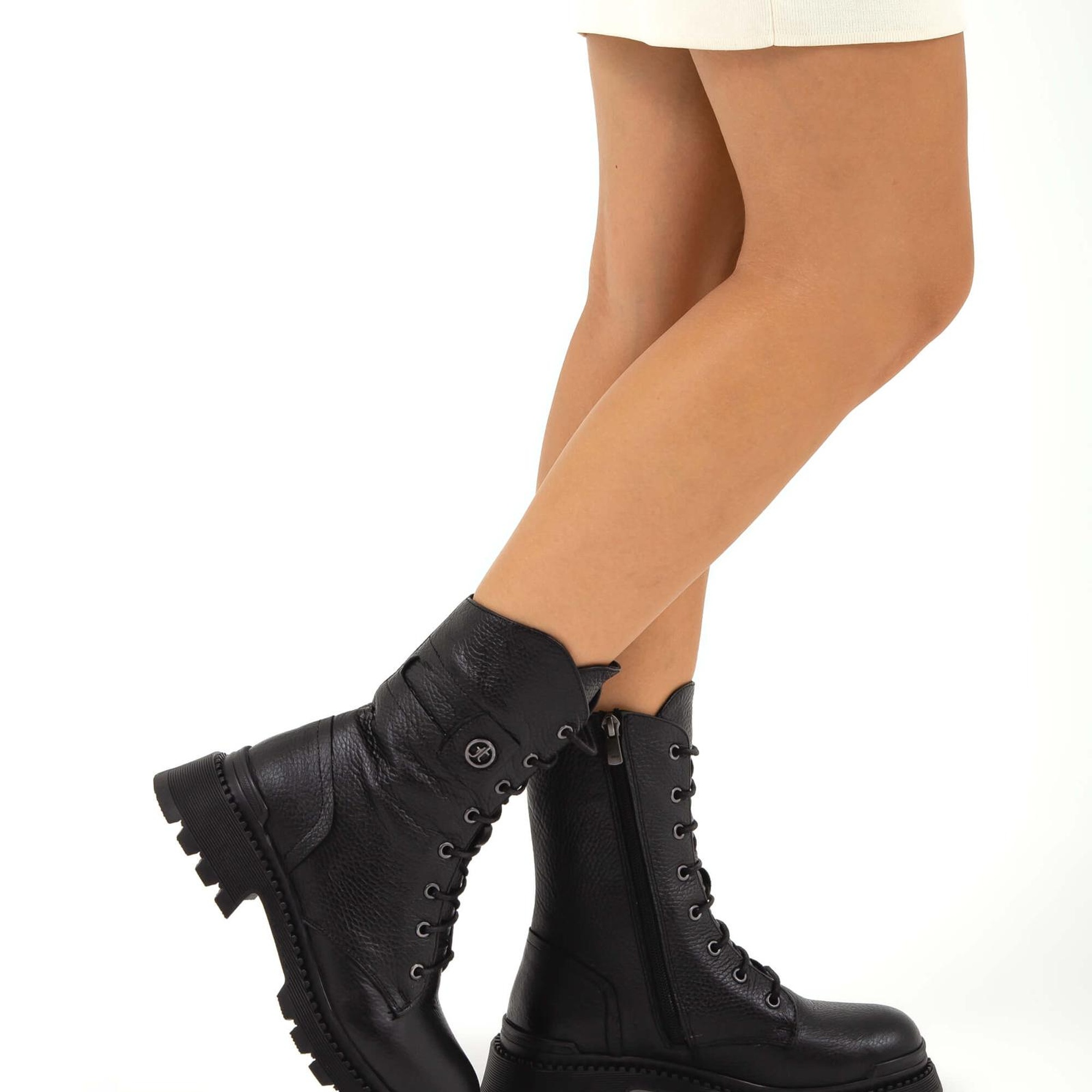 Tamer Tanca Kadın Hakiki Deri Siyah Floter Casual Bot