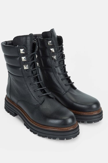  Tamer Tanca Kadın Hakiki Deri Siyah Casual Bot