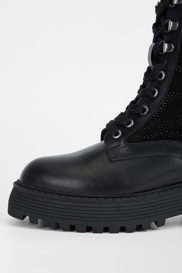  Tamer Tanca Kadın Hakiki Deri Siyah Deri Casual Bot