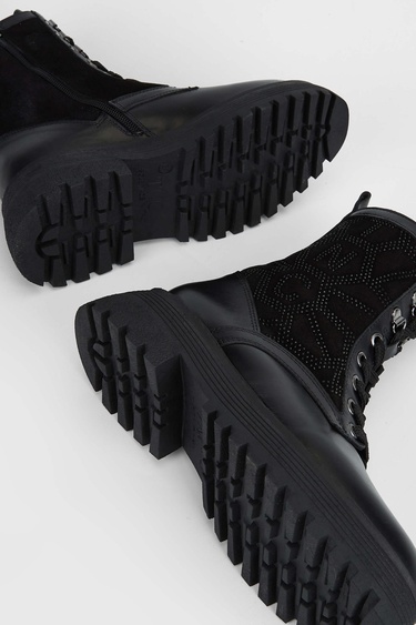  Tamer Tanca Kadın Hakiki Deri Siyah Deri Casual Bot