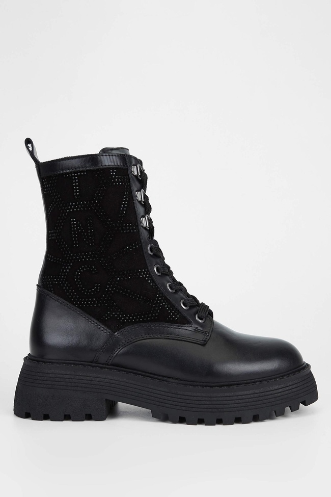  Tamer Tanca Kadın Hakiki Deri Siyah Deri Casual Bot