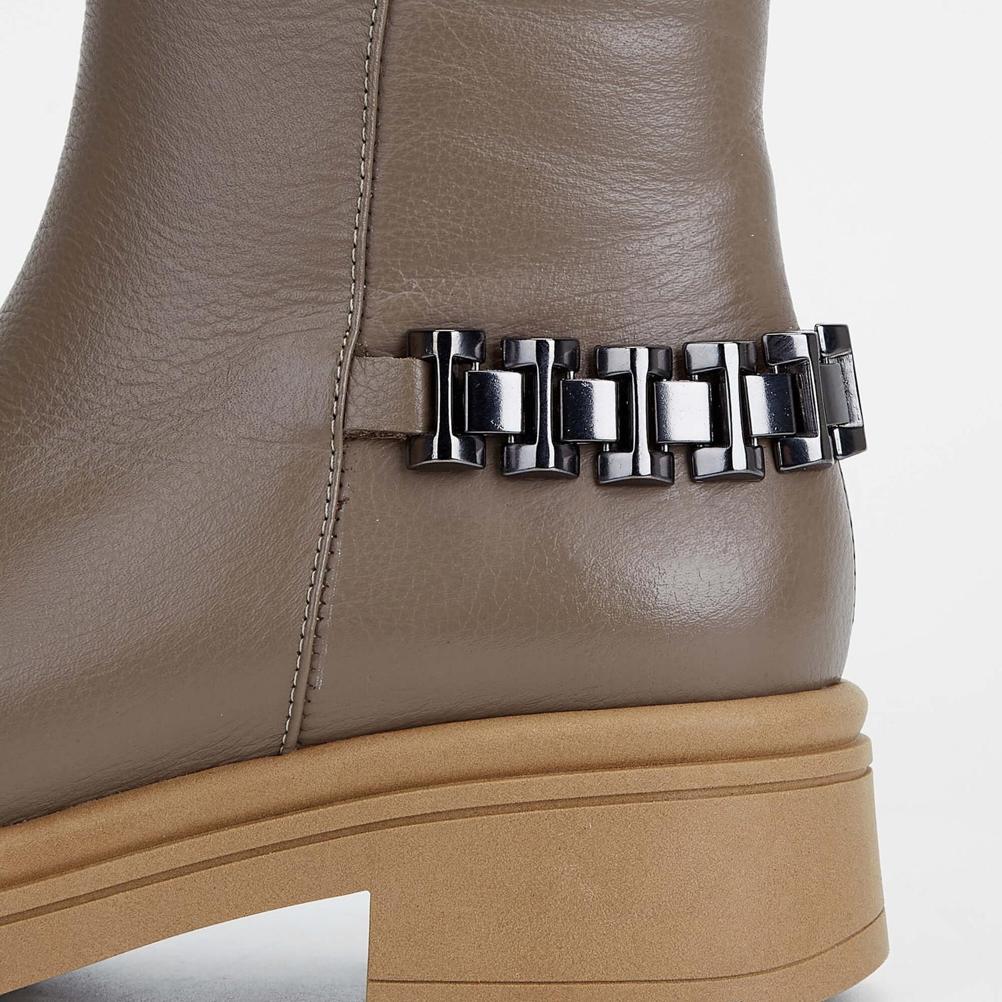 Tamer Tanca Kadın Hakiki Deri Bej Casual Bot