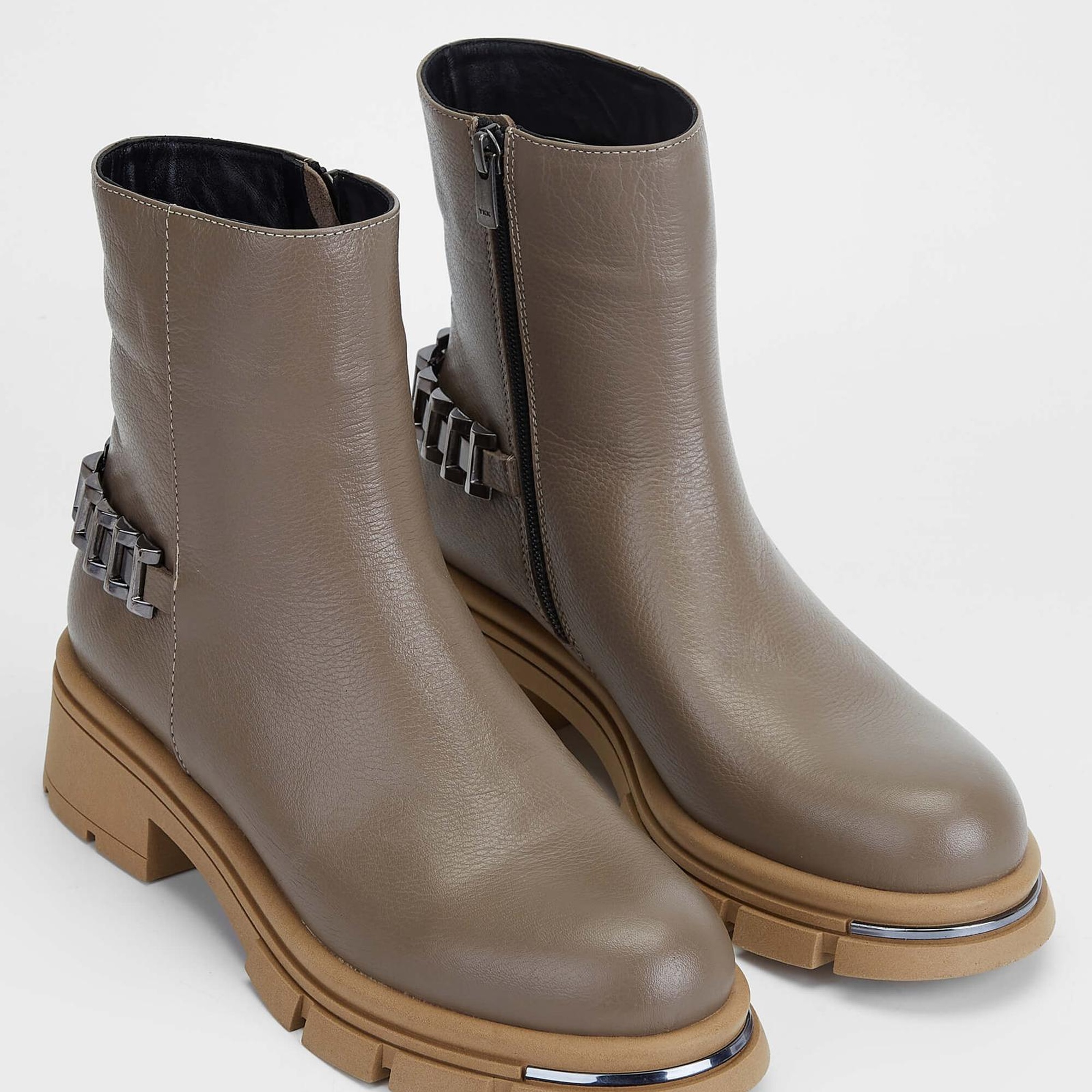 Tamer Tanca Kadın Hakiki Deri Bej Casual Bot