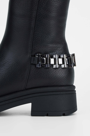  Tamer Tanca Kadın Hakiki Deri Siyah Casual Bot
