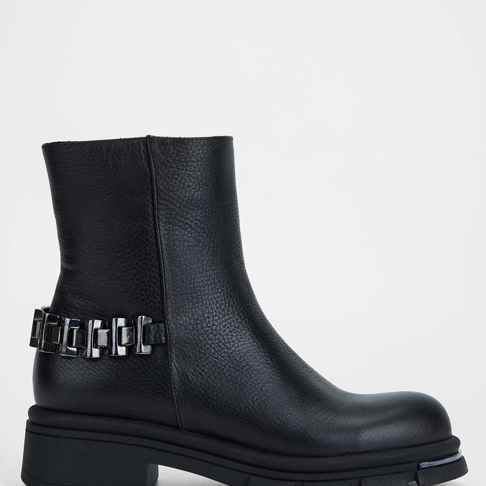 Tamer Tanca Kadın Hakiki Deri Siyah Casual Bot