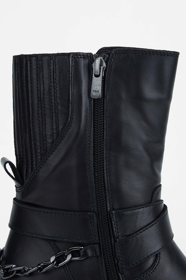  Tamer Tanca Kadın Hakiki Deri Siyah Deri Casual Bot