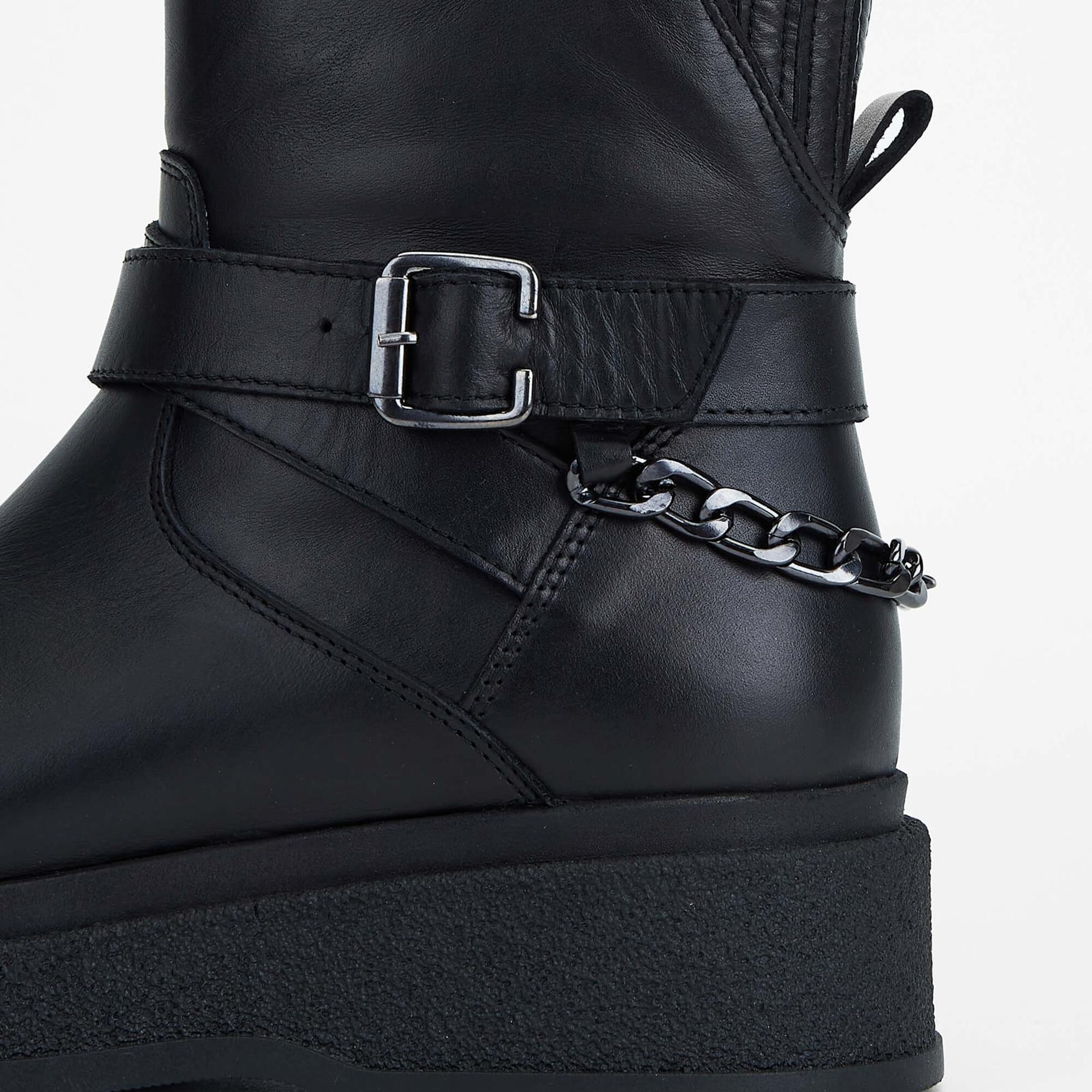 Tamer Tanca Kadın Hakiki Deri Siyah Deri Casual Bot