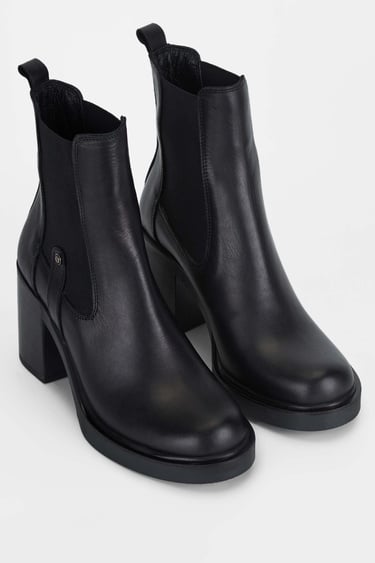  Tamer Tanca Kadın Hakiki Deri Siyah Deri Casual Bot