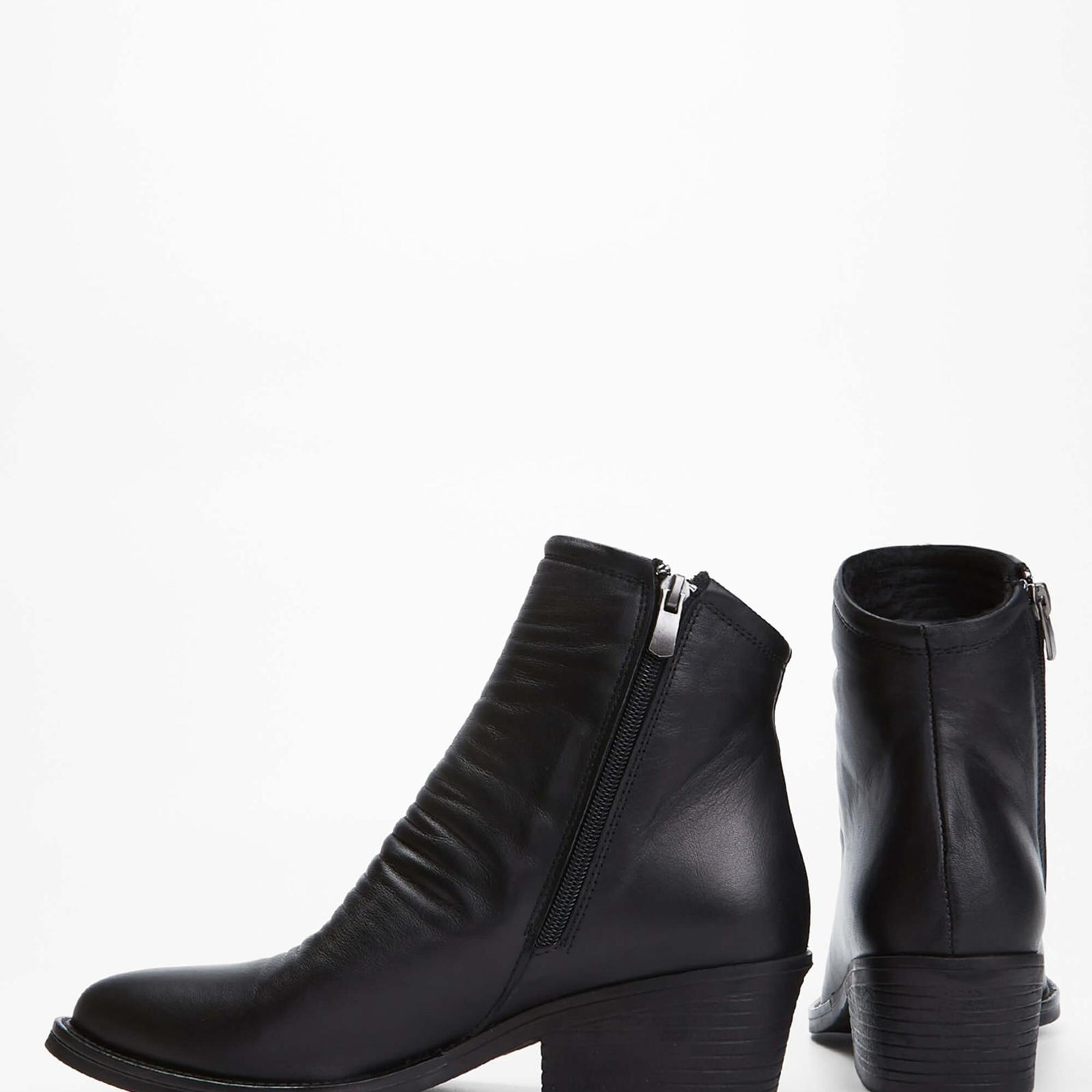 Tamer Tanca Kadın Hakiki Deri Siyah Deri Casual Bot