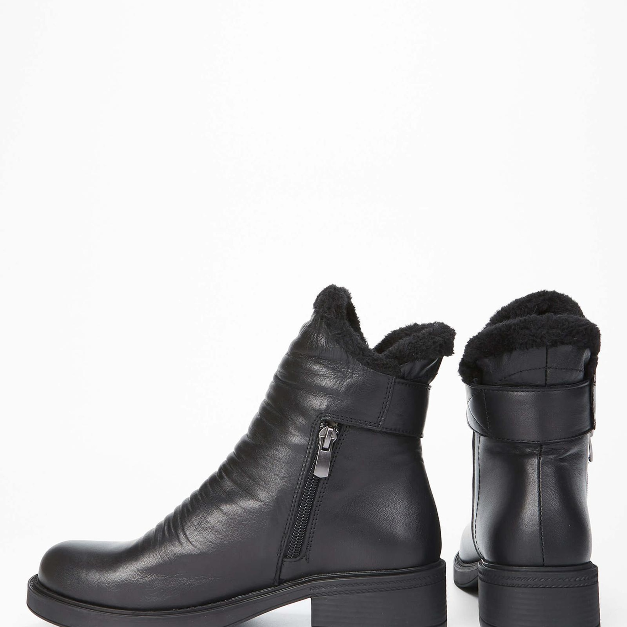 Tamer Tanca Kadın Hakiki Deri Siyah Deri Casual Bot