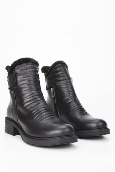  Tamer Tanca Kadın Hakiki Deri Siyah Deri Casual Bot