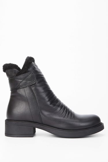  Tamer Tanca Kadın Hakiki Deri Siyah Deri Casual Bot