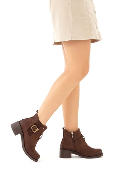  Tamer Tanca Kadın Hakiki Deri Kahverengi Nubuk Casual Bot