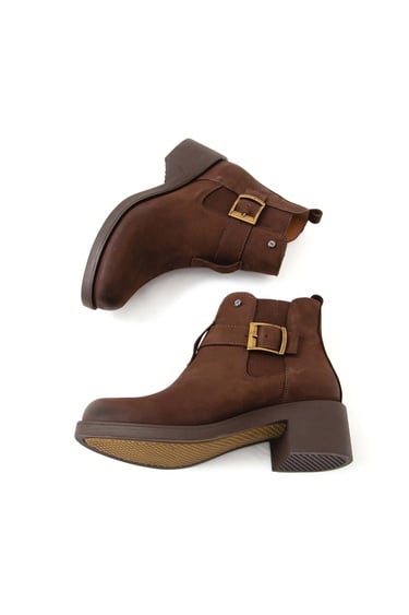  Tamer Tanca Kadın Hakiki Deri Kahverengi Nubuk Casual Bot