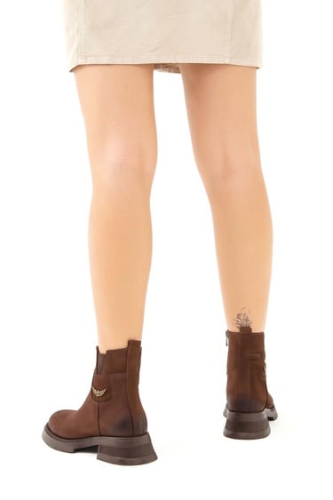  Tamer Tanca Kadın Hakiki Deri Kahverengi Nubuk Casual Bot