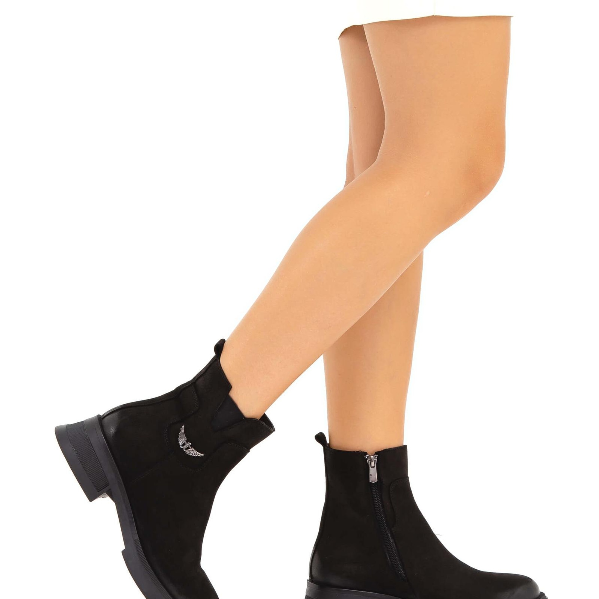 Tamer Tanca Kadın Hakiki Deri Siyah Nubuk Casual Bot