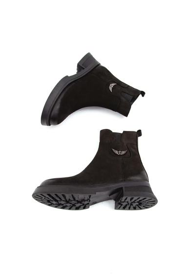  Tamer Tanca Kadın Hakiki Deri Siyah Nubuk Casual Bot