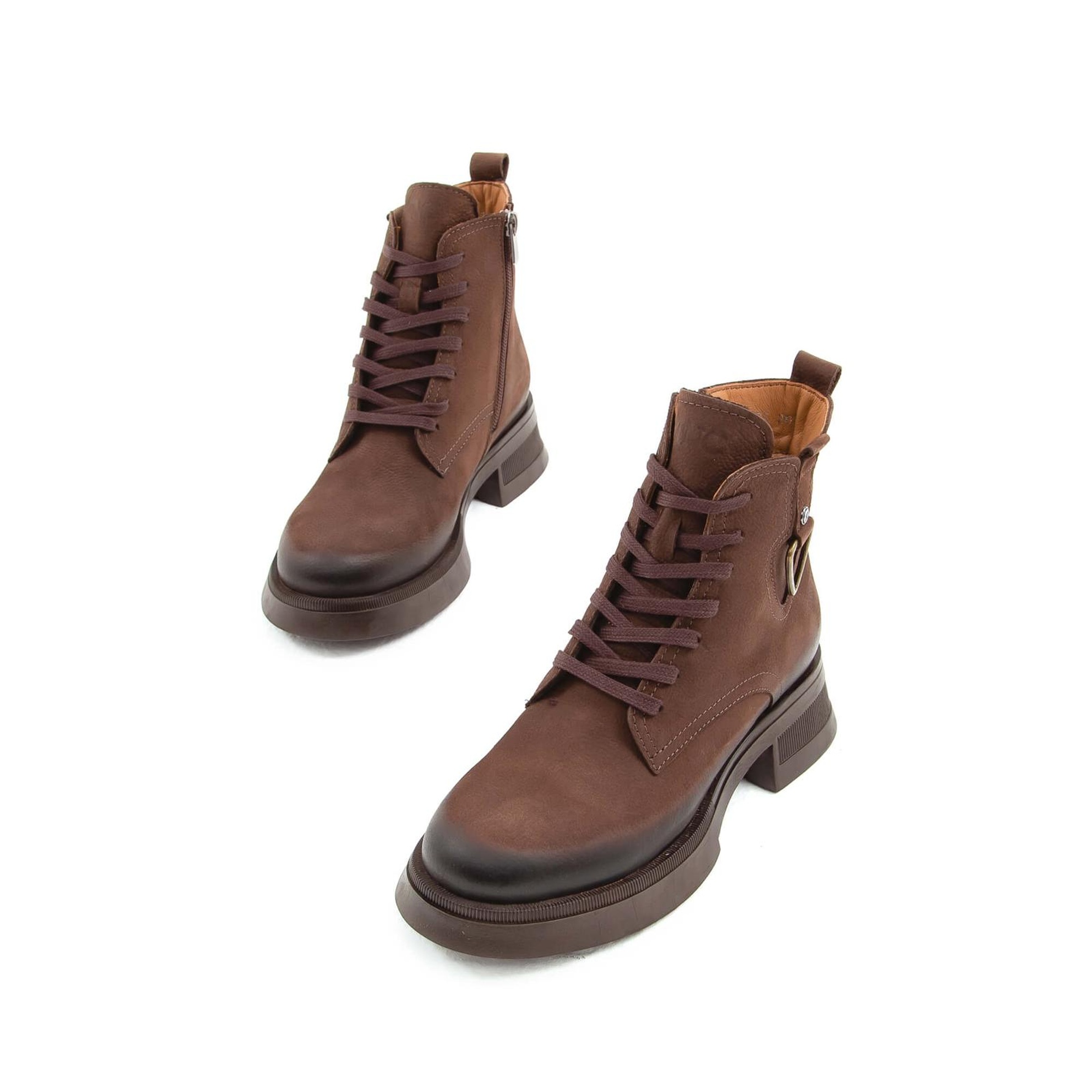 Tamer Tanca Kadın Hakiki Deri Kahverengi Nubuk Casual Bot