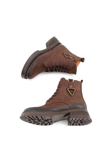  Tamer Tanca Kadın Hakiki Deri Kahverengi Nubuk Casual Bot