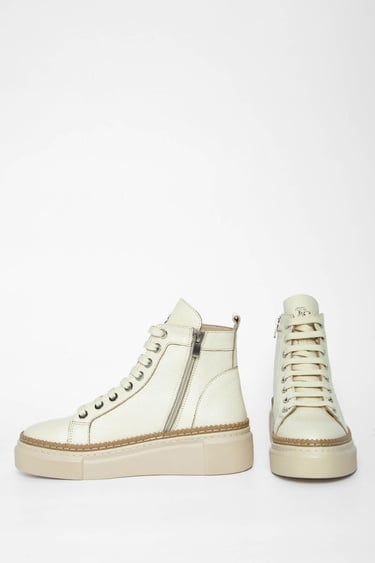  Tamer Tanca Kadın Hakiki Deri Bej Casual Bot