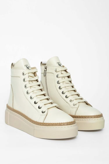  Tamer Tanca Kadın Hakiki Deri Bej Casual Bot