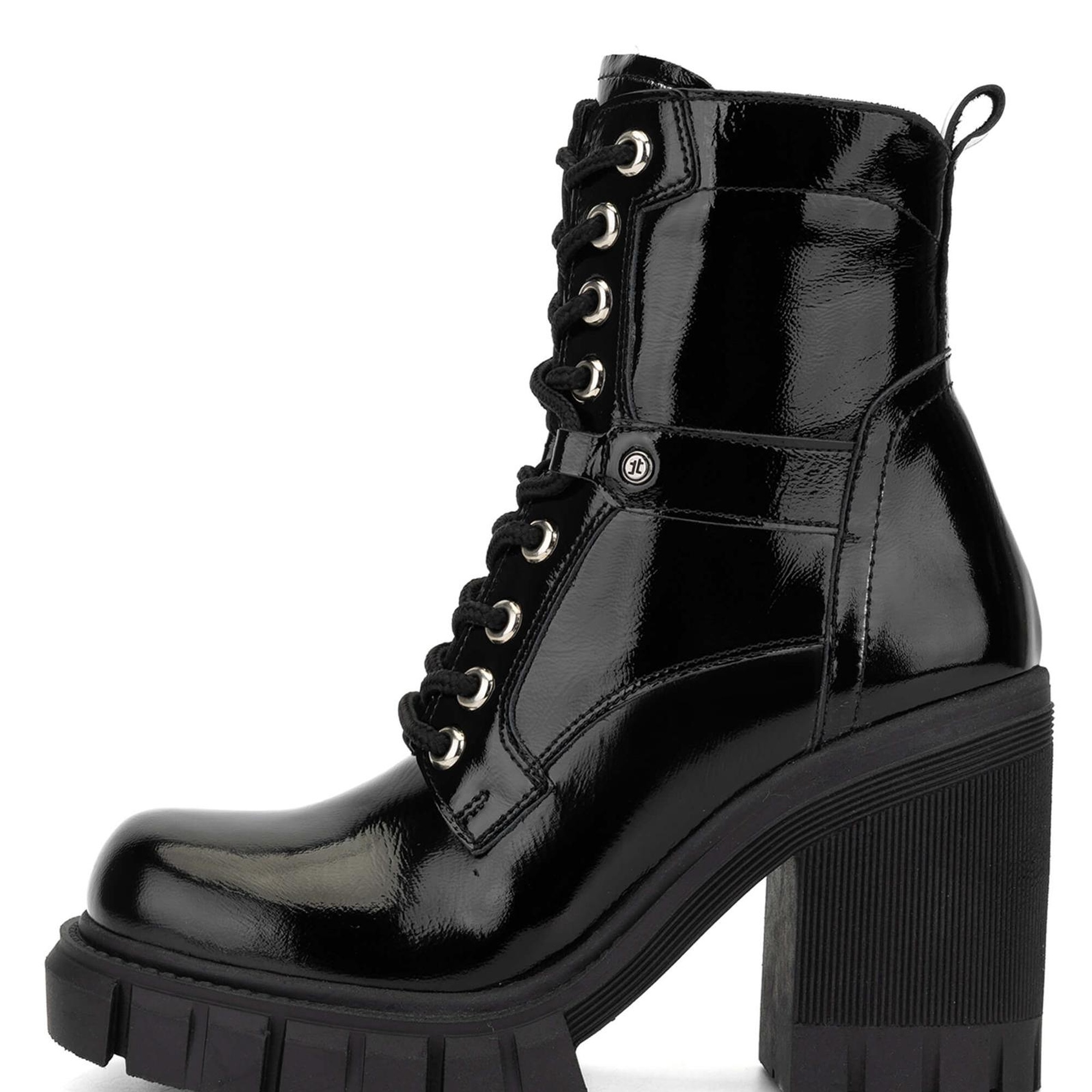 Tamer Tanca Kadın Hakiki Deri Siyah Rugan Casual Bot