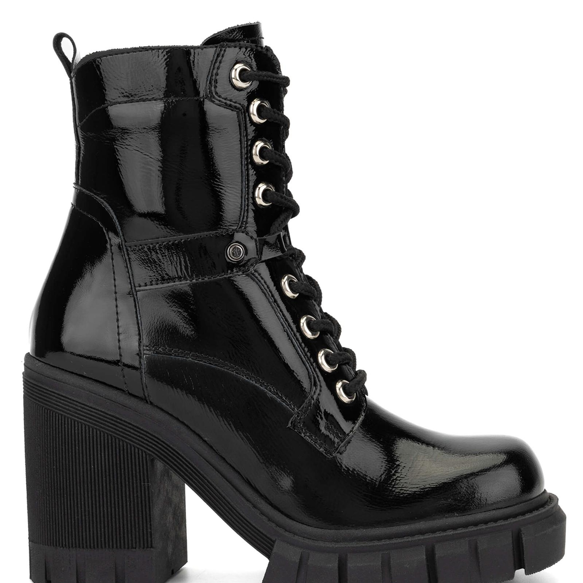 Tamer Tanca Kadın Hakiki Deri Siyah Rugan Casual Bot