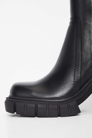  Tamer Tanca Kadın Hakiki Deri Siyah Deri Casual Bot