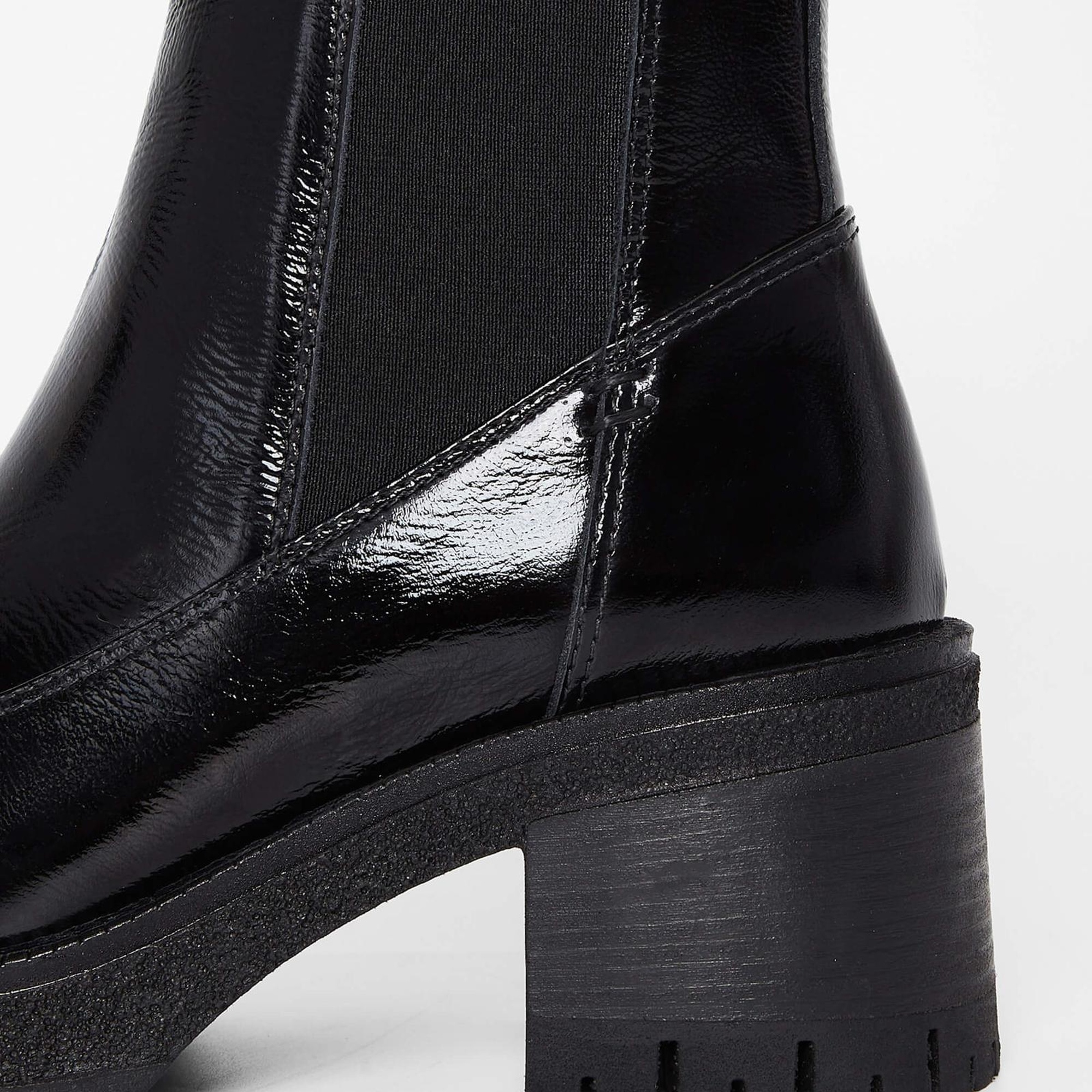 Tamer Tanca Kadın Hakiki Deri Siyah Rugan Casual Bot